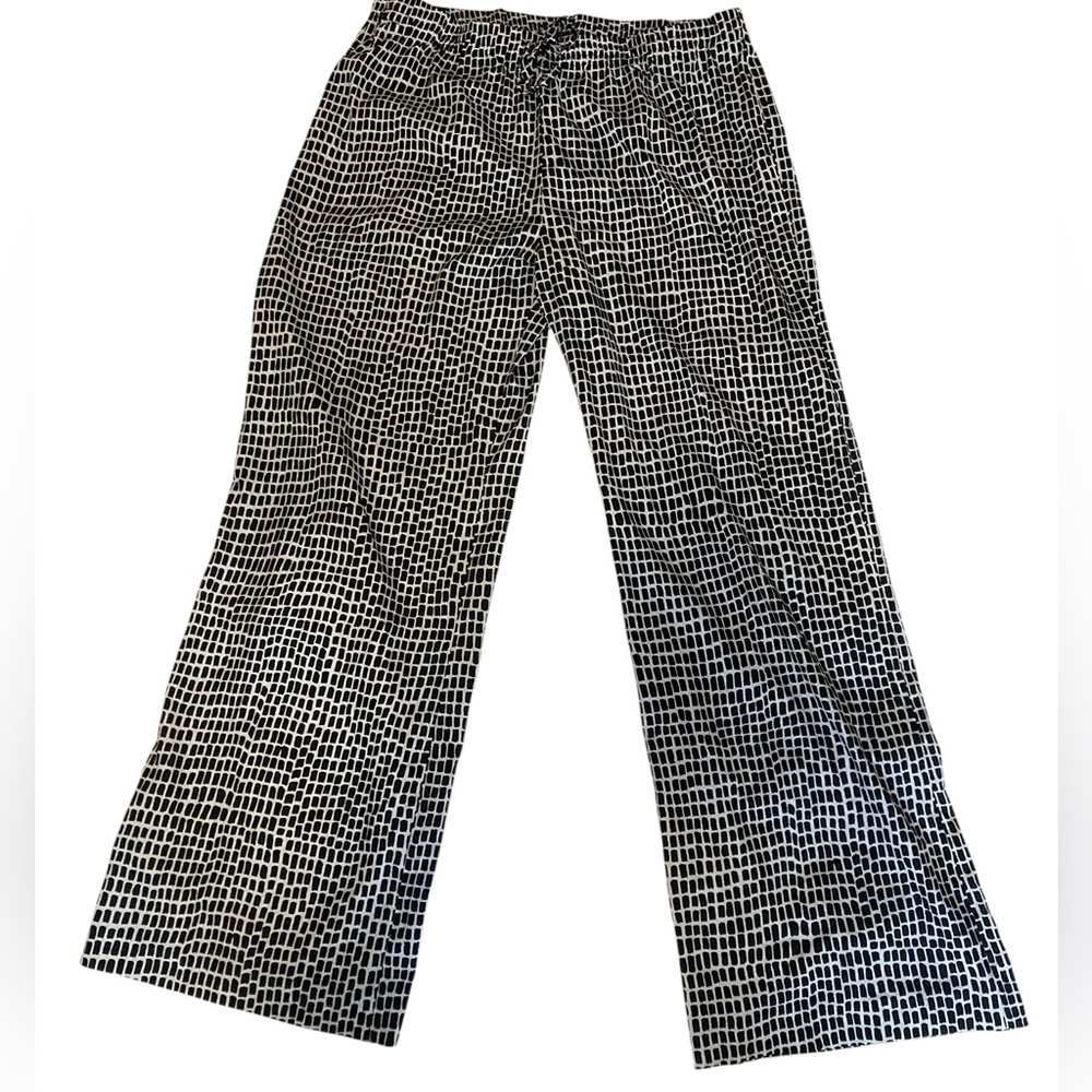 Calvin Klein Black and White Wide Leg Pants